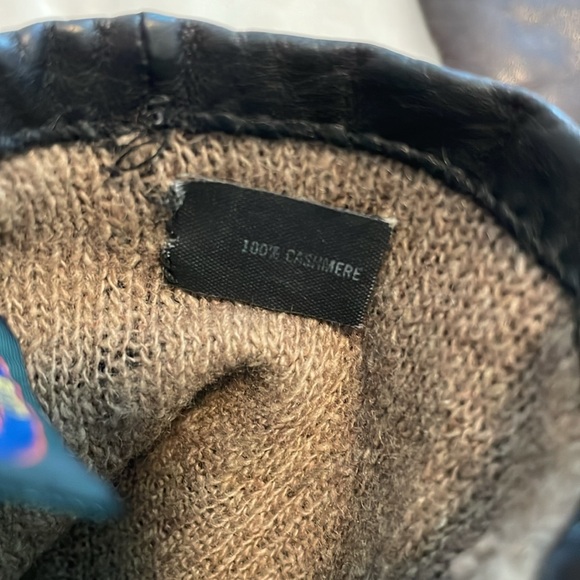 Charter Club Cashmere-Lined Leather Gloves, size Small, black w/tan cashmere - Picture 5 of 12